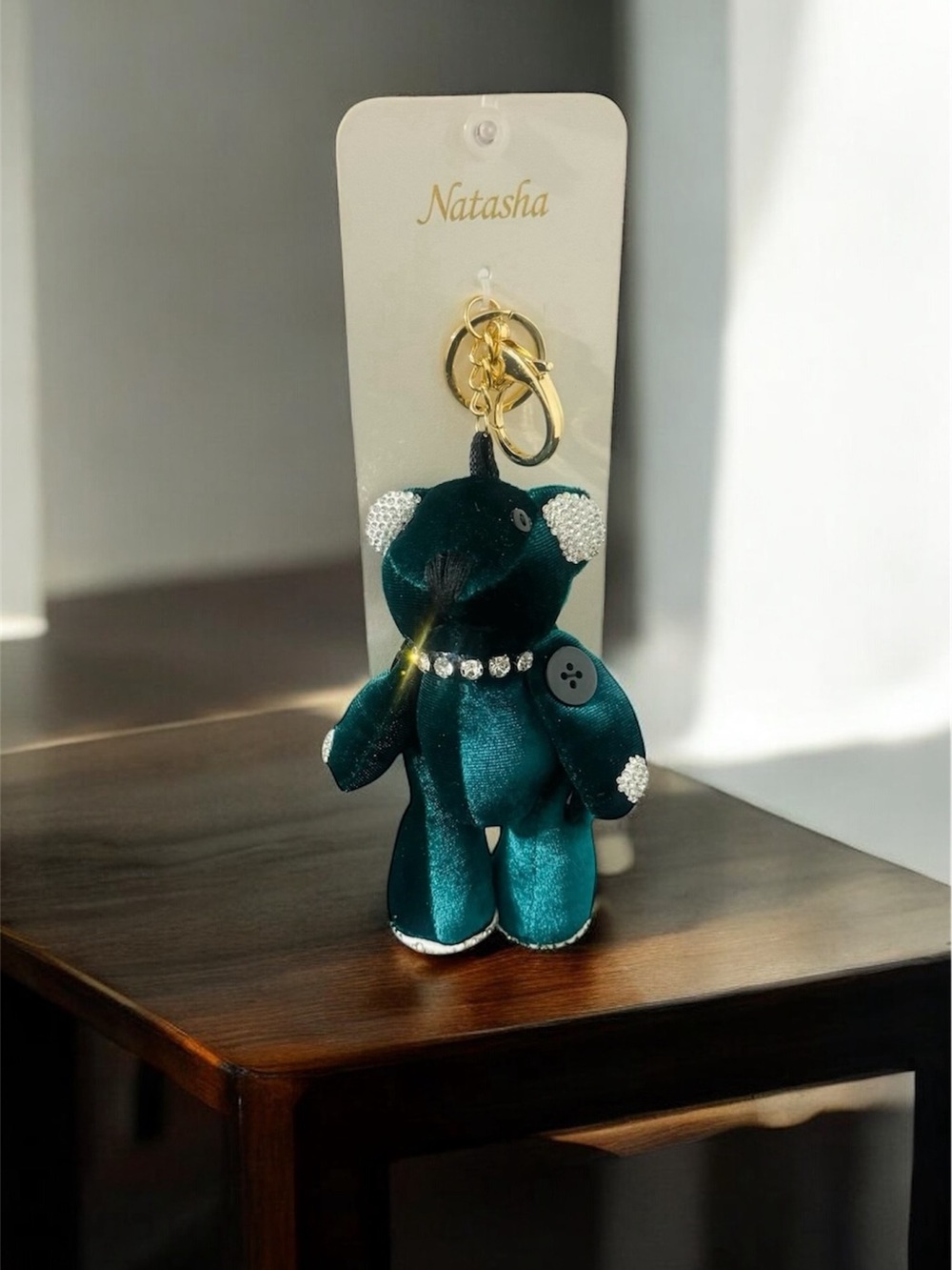Natasha Blue Teddy Bear Bag Charm
